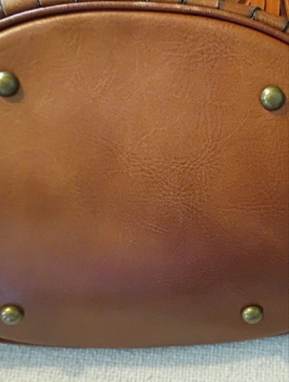 Patricia Nash Twisted Braid Mizzana Toast Brown Italian Leather Tassel Tote - Picture 10 of 15